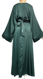 Satin Abaya with Bell Sleeves & Belt