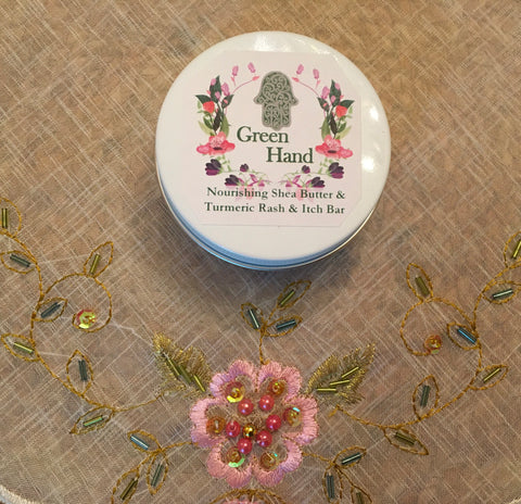 Handcrafted Organic Shea Butter & Turmeric Burn Rash Itch Moisturizing Lotion Bar