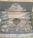 Teal Green Travel Prayer Mat Gift Set with Carrying Bag & Glass Dhikr Beads