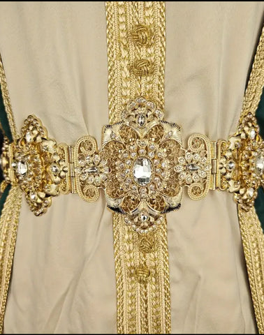 Exquisite Rhinestone Waist Belt with Adjustable Segments