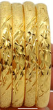 Gold Plated Copper Bangle Set Classic Open Cuff