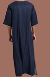 Blue Striped Caftan Thobe in Size X Large