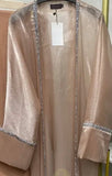 Elegant Shimmery Overlay Belted / Open Abaya Eid Dress