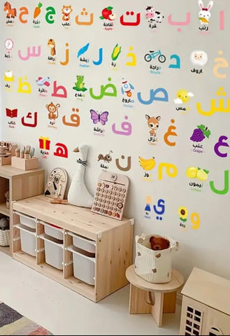 Arabic Alphabet Wall Sticker Set Language Skills Learning Tool