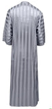 Silver Striped Caftan Thobe in Size Medium