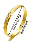 Gold Plated Copper Bangle Set Classic Open Cuff