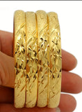 Gold Plated Copper Bangle Set Classic Open Cuff