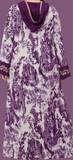 Foliage Print XL Hooded Abaya Dress, various colors