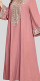 Pink Sequined Embroidered  Abaya Dress