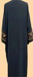 Black or White Oversized Open Abaya with Embroidered Sleeves