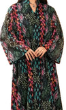 Multicolored Abaya Dress with silver Sudding