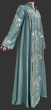 Seafoam Green Embroidered Sequind Abaya Dress