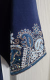 Blue Beaded Embellished Rhinestone Abaya / Eid Dress w/ Hijab