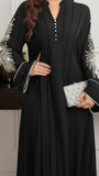 Black android Silver Fancy Beaded & Sequined Abaya Dress