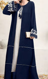 Navy Blue Open Abaya Dress