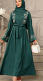Dark Green Embellished Abaya / Eid Dress