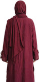 Casual Burgandy Abaya