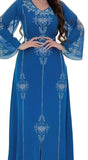 Blue Bejeweled Abaya Dress
