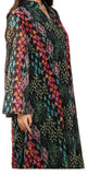 Multicolored Abaya Dress with silver Sudding