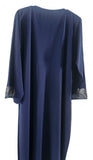 Blue Beaded Embellished Rhinestone Abaya / Eid Dress w/ Hijab