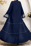 Navy Blue Open Abaya Dress