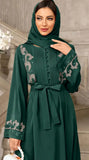 Dark Green Embellished Abaya / Eid Dress
