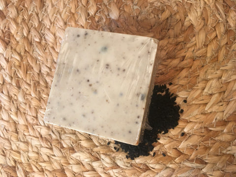 Handcrafted Black Seed Frankincense & Myrrh Exfoliating Moisturizing Soap