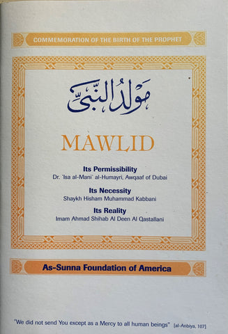 Mawlid: Its Permissibility; Its Necessity; Its Reality